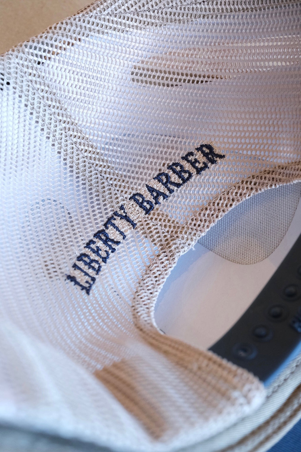 Liberty Barber - “L” Snapback (Khaki/Navy)