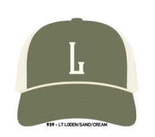 Liberty Barber - “L” Snapback (Light Loden/Cream)