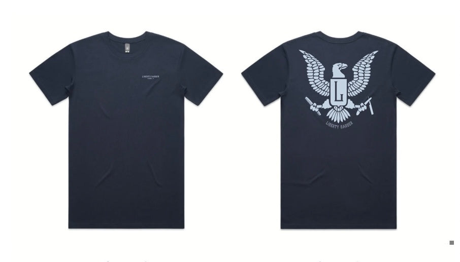 Liberty Barber – Eagle Crest Tee (Navy)