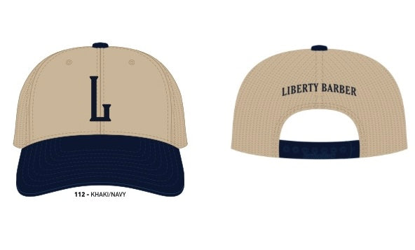 Liberty Barber - “L” Snapback (Khaki/Navy)